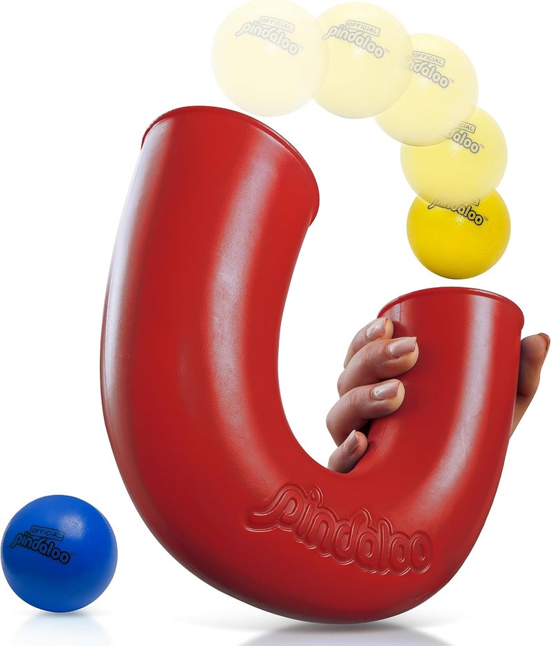 pindaloo Original Skill Game with 2 balls- Gifts for Kids and adults Indoor & Outdoor Games, Ball Toys for, Teen, & Girls- Gift Ideas for Teens, Fun Stuff Party, Develops Motor & Juggling Skills - Red - Image 1
